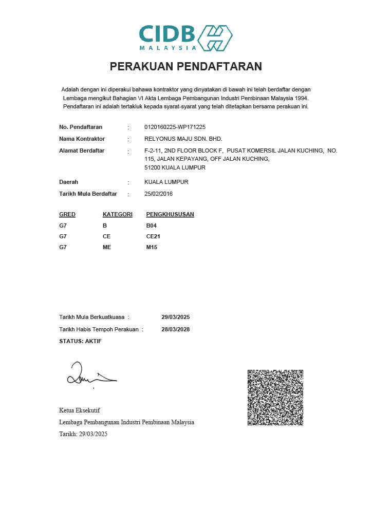 CIDB Certificate